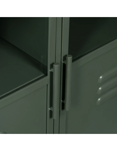 Aparador industrial TOLIX, 120 x 76 em metal verde militar