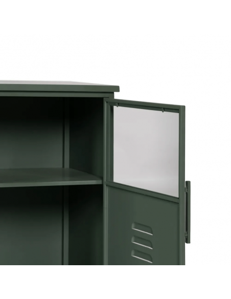Aparador industrial TOLIX, 120 x 76 en metal verde militar
