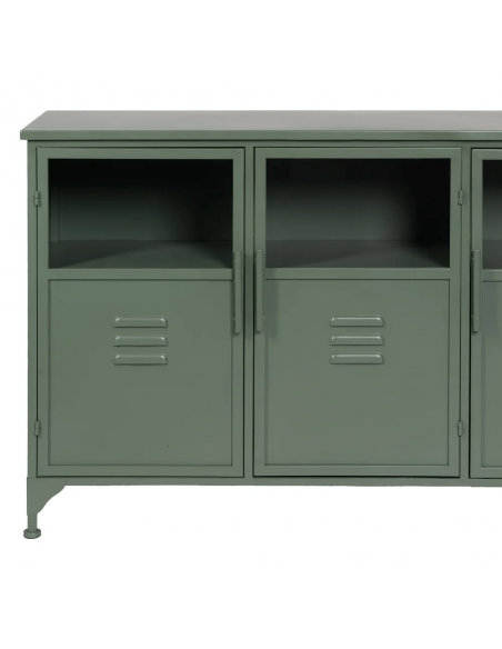 Aparador industrial TOLIX, 120 x 76 en metal verde militar