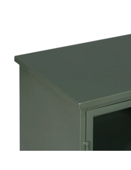 Aparador industrial TOLIX, 120 x 76 em metal verde militar