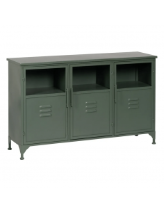 Aparador industrial TOLIX, 120 x 76 en metal verde militar