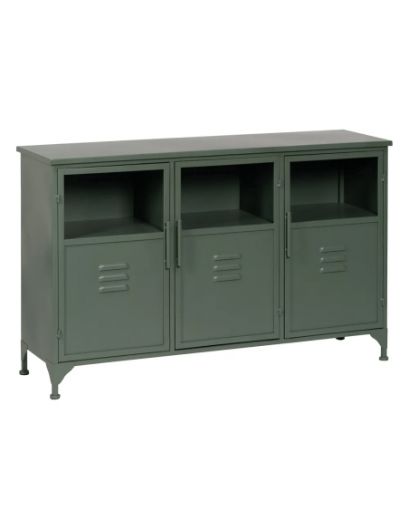 Aparador industrial TOLIX, 120 x 76 em metal verde militar