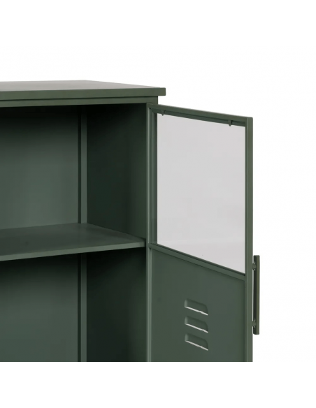 Aparador industrial TOLIX, 48 x 116, em metal verde militar