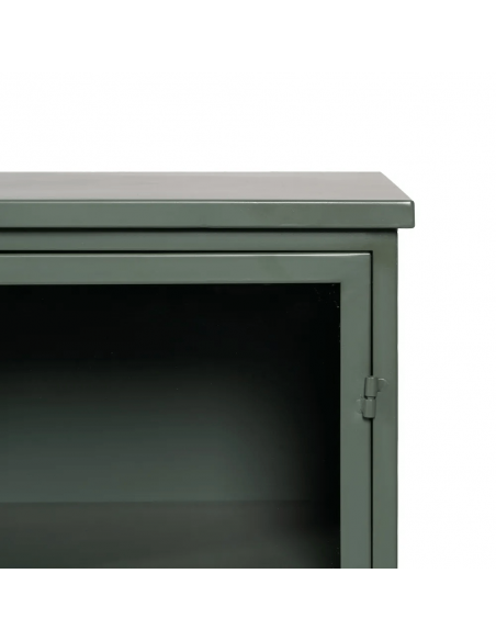 Vitrina industrial TOLIX 72 x 178 em metal verde militar