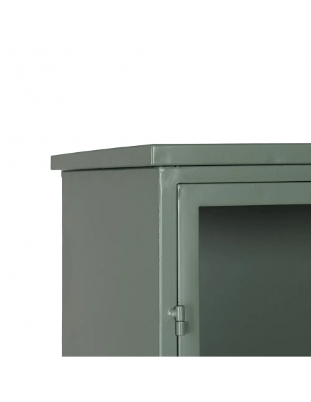 Vitrina industrial TOLIX 72 x 178 en metal verde militar