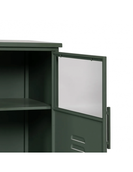 Vitrina industrial TOLIX 72 x 178 em metal verde militar