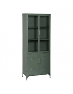 Vitrina industrial TOLIX 72 x 178 em metal verde militar