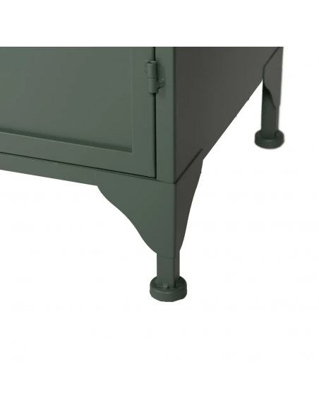 Mesita auxiliar industrial TOLIX 45 x 76 en metal verde militar