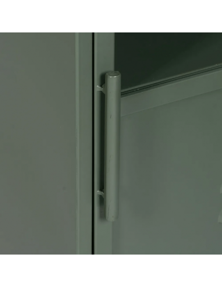 Mesita auxiliar industrial TOLIX 45 x 76 en metal verde militar