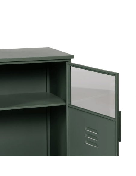Mesita auxiliar industrial TOLIX 45 x 76 en metal verde militar