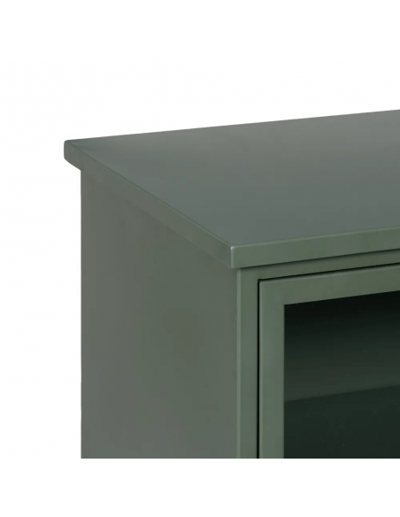 Mesa lateral industrial TOLIX 45 x 76 em metal verde militar
