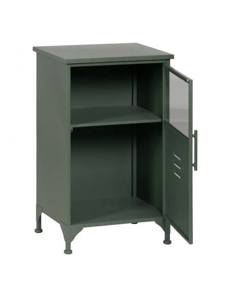 Mesita auxiliar industrial TOLIX 45 x 76 en metal verde militar