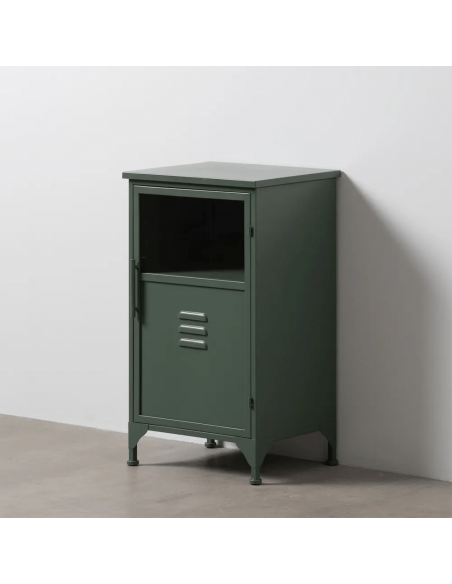 Mesita auxiliar industrial TOLIX 45 x 76 en metal verde militar
