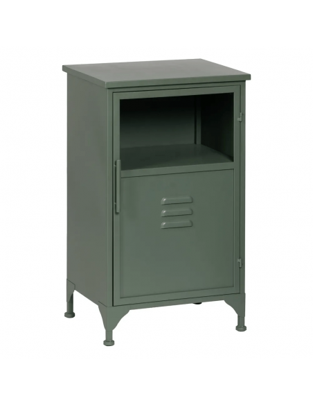 Mesita auxiliar industrial TOLIX 45 x 76 en metal verde militar