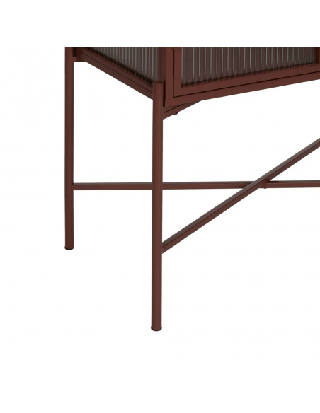 Vitrina de estilo industrial Trixie 70 x 143, metal teja y cristal