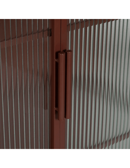 Trixie Vitrina estilo industrial 70 x 143, telha metálica e vidro