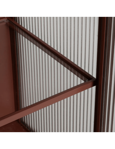 Vitrina de estilo industrial Trixie 70 x 143, metal teja y cristal