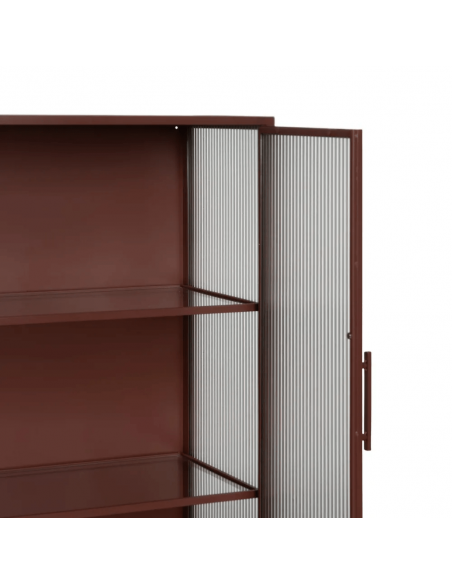 Trixie Vitrina estilo industrial 70 x 143, telha metálica e vidro