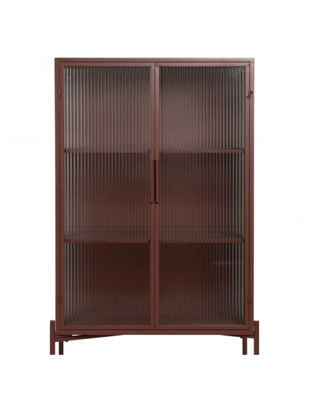 Vitrina de estilo industrial Trixie 70 x 143, metal teja y cristal