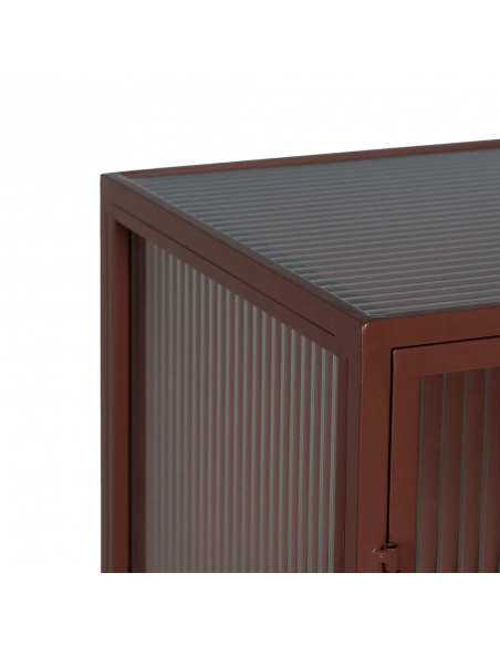 Vitrina de estilo industrial Trixie 70 x 143, metal teja y cristal