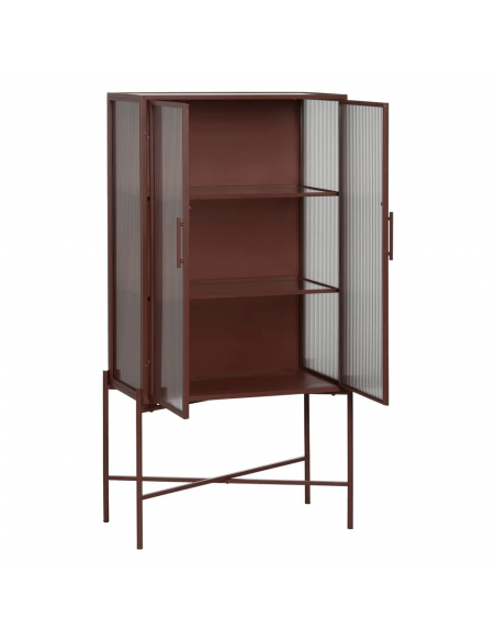 Trixie Vitrina estilo industrial 70 x 143, telha metálica e vidro