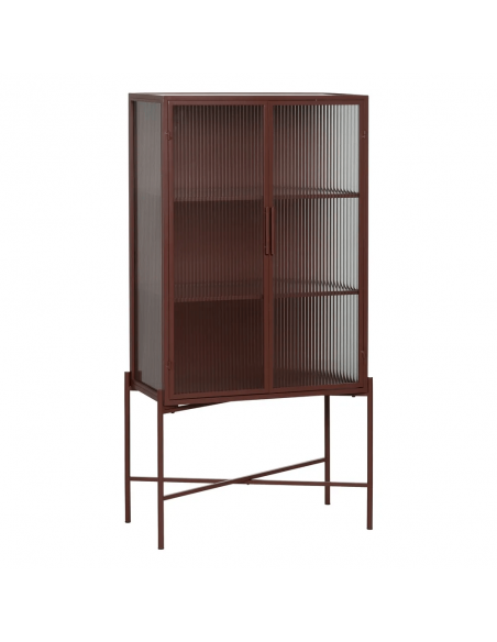 Trixie Vitrina estilo industrial 70 x 143, telha metálica e vidro