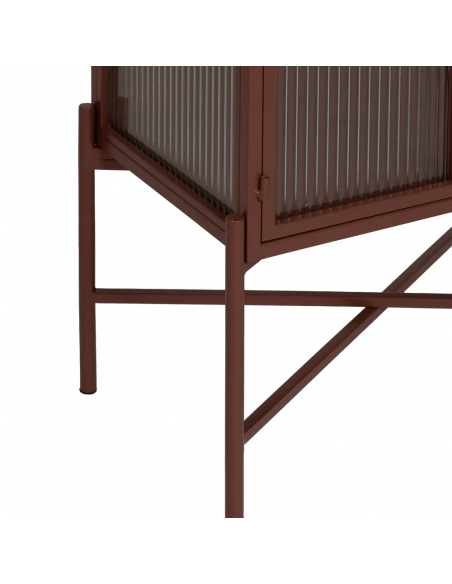 Vitrina de estilo industrial Trixie 52 x 90, metal teja y cristal