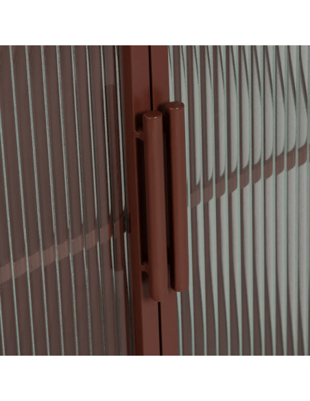 Trixie Vitrina estilo industrial 52 x 90, metál cor telha e vidro