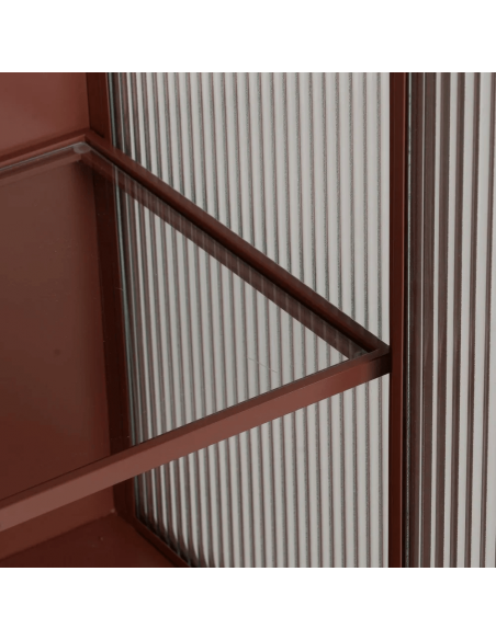 Vitrina de estilo industrial Trixie 52 x 90, metal teja y cristal