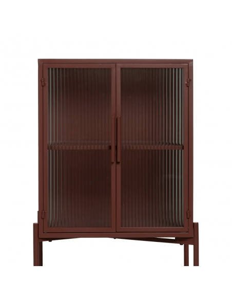 Vitrina de estilo industrial Trixie 52 x 90, metal teja y cristal