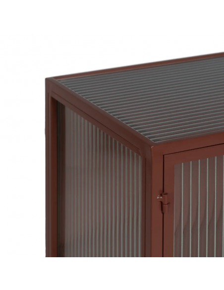 Trixie Vitrina estilo industrial 52 x 90, metál cor telha e vidro