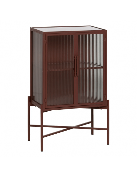 Vitrina de estilo industrial Trixie 52 x 90, metal teja y cristal