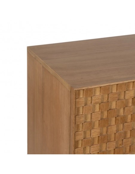 Aparador Marigni 121,5 x 93,5, 3 puertas de madera y MDF en fresno