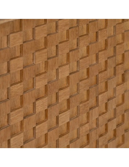 Aparador Marigni 121 x 93, 3 portas em madeira e MDF em freixo