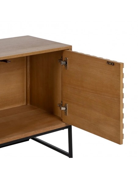 Mueble de TV Marigni 148 x 60, 2 puertas y 1 cajón de madera y MDF en fresno