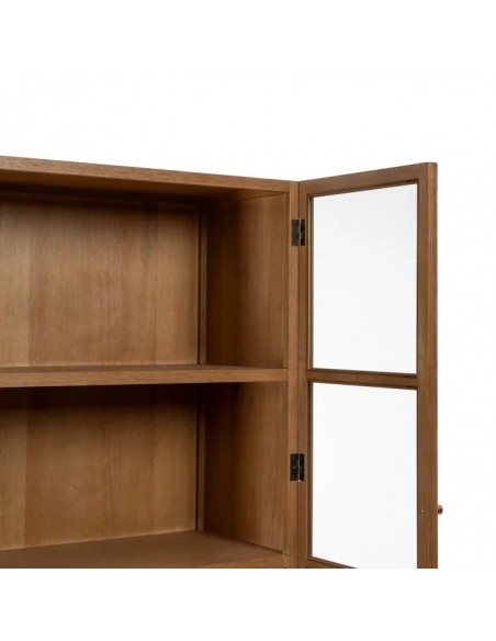 Vitrina Marigni 84,5 x 198, 4 puertas de madera y MDF en fresno