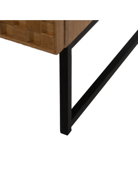 Cómoda Marigni 118 x 77, 6 cajones de madera y MDF en fresno