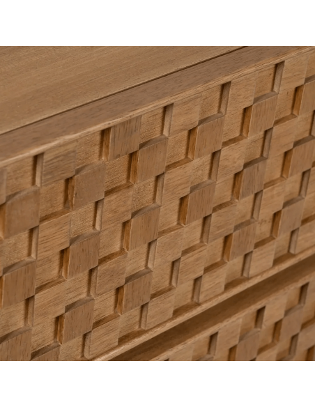 Cômoda Marigni 118 x 77, 6 gavetas em madeira e MDF em freixo