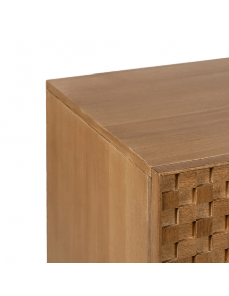 Cómoda Marigni 118 x 77, 6 cajones de madera y MDF en fresno