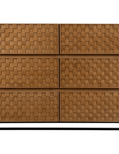 Cômoda Marigni 118 x 77, 6 gavetas em madeira e...