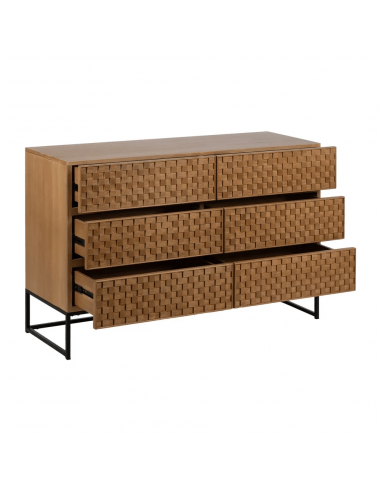 Cómoda Marigni 118 x 77, 6 cajones de madera y...