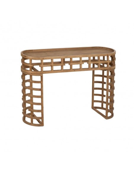 Consola recibidor oval ZENDAYA 120 x 76 en madera natural