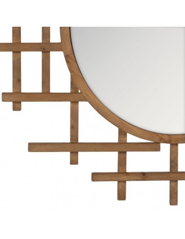 Espelho étnico redondo ZENDAYA 100, em madeira...