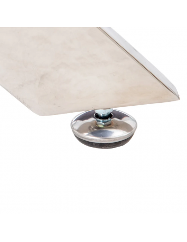 Mesa redonda cristal gris THUR 120, base inox