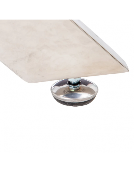 Mesa redonda cristal gris THUR 120, base inox