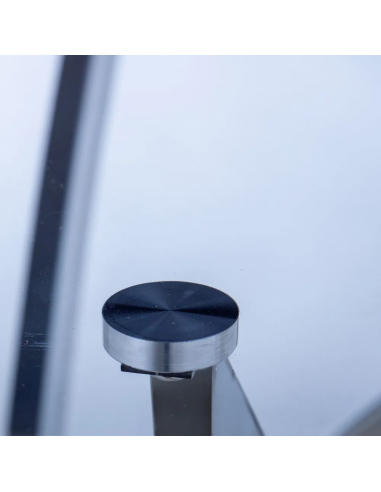 Mesa redonda de vidro cinza THUR 120, base em...