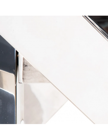 Mesa redonda cristal gris THUR 120, base inox