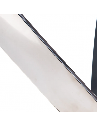 Mesa redonda cristal gris THUR 120, base inox