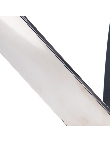 Mesa redonda cristal gris THUR 120, base inox