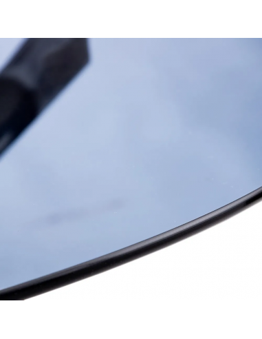 Mesa redonda cristal gris THUR 120, base inox